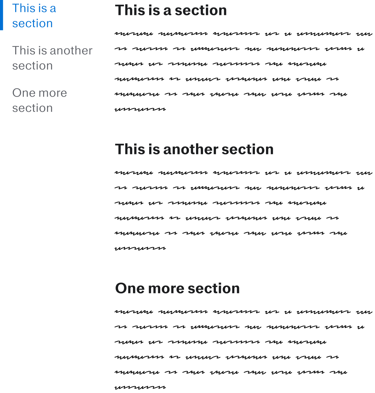 An example of in-page navigation, moving the reader between sections of a page